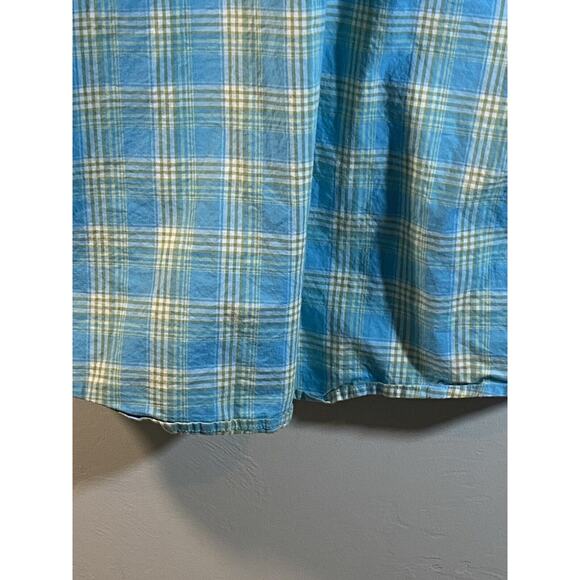 Carhartt Shirt Men M Blue Green Plaid Short Sleeve Button Up Relaxed Workwear - Picture 3 of 11